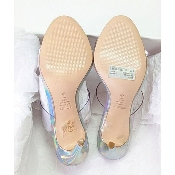 Schutz Women's Ariella Clear Strap High-Heel Slide Sandals Size 6.5 (MSRP $128) - Picture 11 of 12